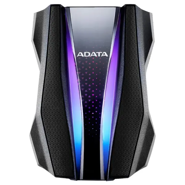 ADATA HD770G External HDD, 2TB, USB 3.2, RGB Lighting, IP68 Waterproof, Dropproof, Dustproof, Patented Port Cover, Black AHD770G-2TU32G1-CBK
