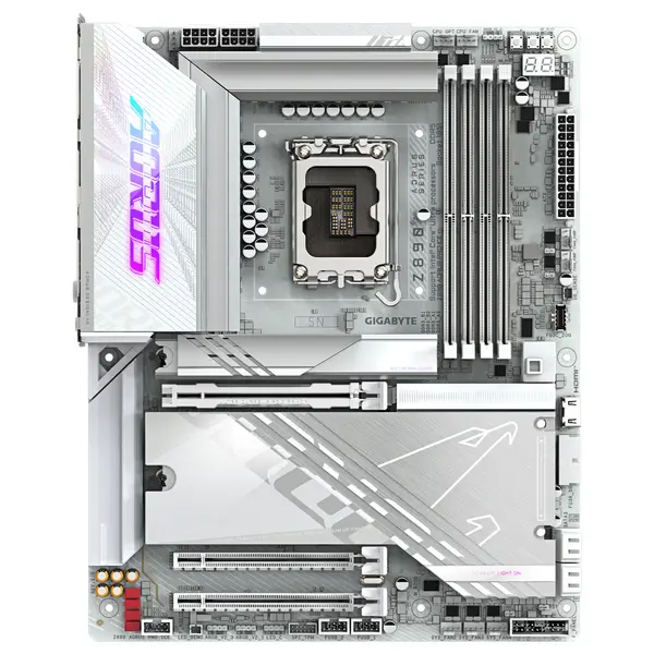 Gigabyte Z890 AORUS PRO ICE Motherboard, Supports Intel Core Ultra Processors Series 2, 16+1+2 Phases VRM, 4x DDR5 XMP, 5x M.2 Including 1x PCIe 5.0 x4, PCIe 5.0 x16, Wi-Fi 7, 5GbE LAN, Dual Thunderbolt 4 Type-C, ICE