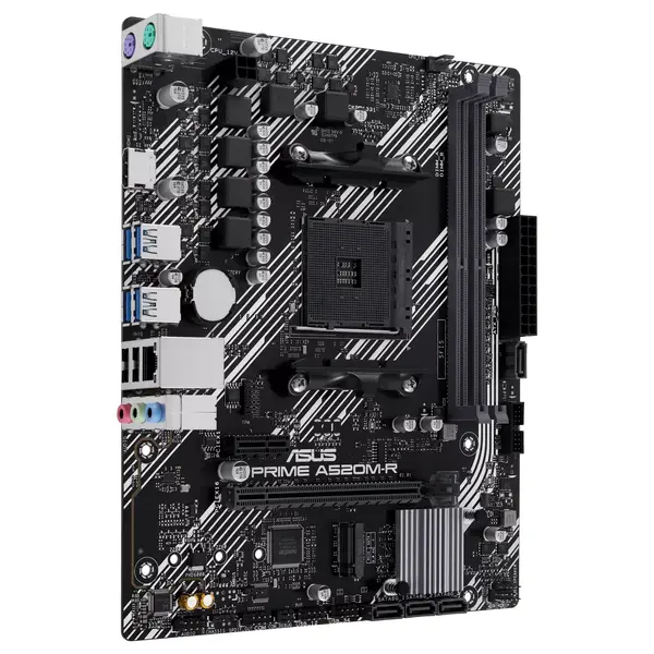 ASUS PRIME A520M-R Micro-ATX Motherboard, AMD A520 Chipset, AM4 Socket, M.2 Support, Realtek 1GB Ethernet, HDMI, SATA 6Gbps