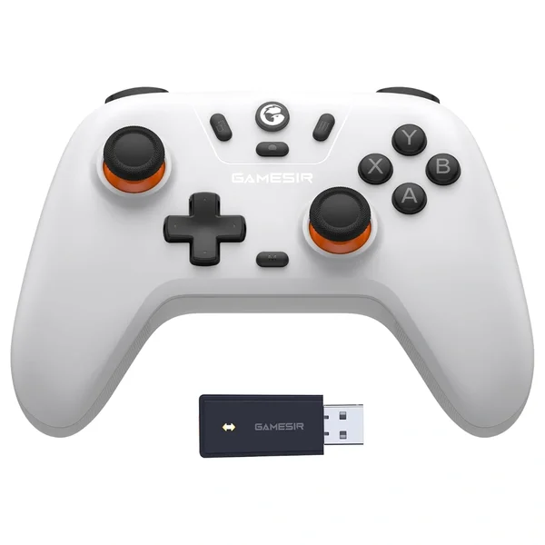 GameSir Nova Lite Wireless Controller, Hall Effect Sticks and Triggers, Bluetooth and 2.4G Dongle and USB-C, 20Hz Turbo, Rumble Vibration, For PC Android iOS Switch Steam Deck, White