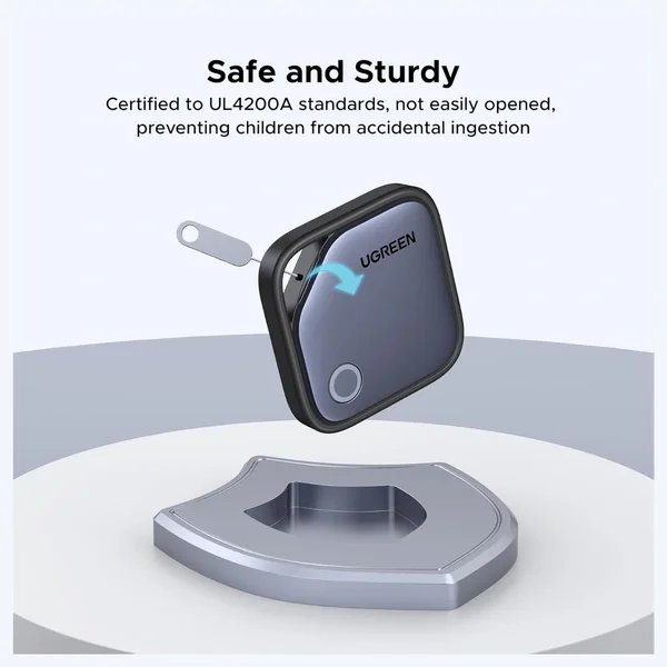UGREEN Smart Finder FineTrack Tracker Tag for Apple Find My, 2-Year Replaceable CR2032 Battery, 80dB Alarm Volume, Bluetooth Finder for Keys Tags for Wallet and Luggage, Model 45297 CM816