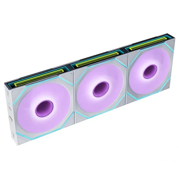 Lian Li UNI Fan SL-INF Flex 120mm Normal Blade ARGB Fan 3 Pack, Three-Zone ARGB Lighting, Dual-Sided Frame Design, FDB Bearing Optimized, Controller Included, White, G9F.12SLIN1F3W.00