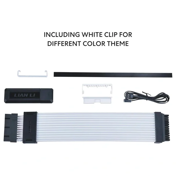 Lian Li Strimer Wireless 24 Pin with Controller, Addressable RGB Power Extension Cable, 2.4GHz Wireless Control, G89.PW24-1W-T.00