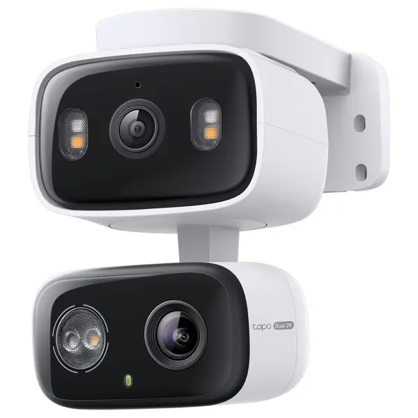 TP-Link Tapo C246D Indoor and Outdoor Dual Lens Pan and Tilt Security Camera, 2K 3MP Dual Lens, 125 Degree FOV Wide-Angle and 6mm Telephoto, IP65 Weatherproof, Smart Night Vision, 2-Way Audio