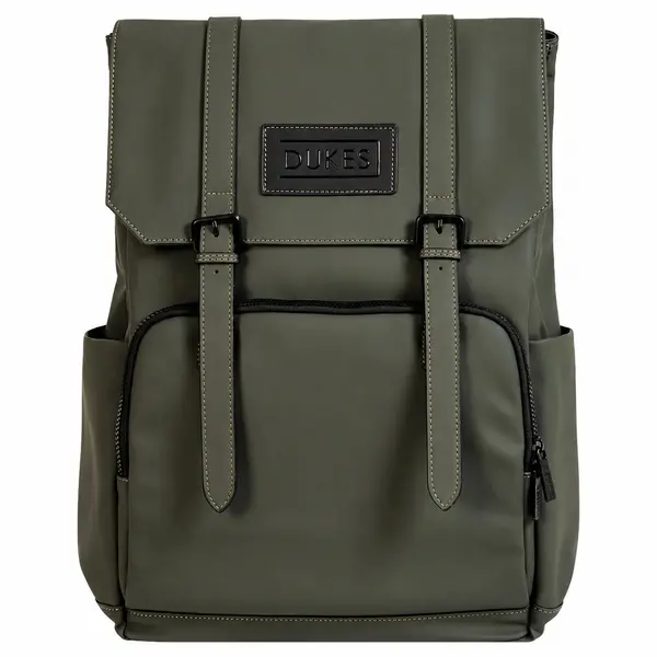 DUKES CITYLINE Backpack, Premium PU Exterior and Polyester Lining, Dedicated Computer Interlayer, Fully Waterproof, 32x12x44cm, Prefect Green