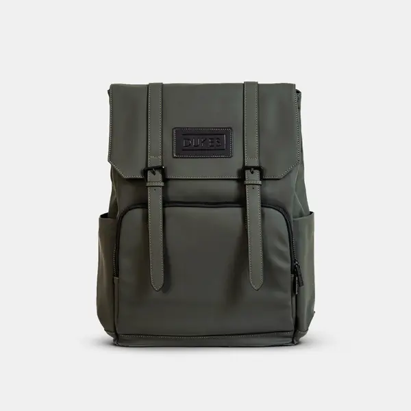 DUKES CITYLINE Backpack, Premium PU Exterior and Polyester Lining, Dedicated Computer Interlayer, Fully Waterproof, 32x12x44cm, Prefect Green