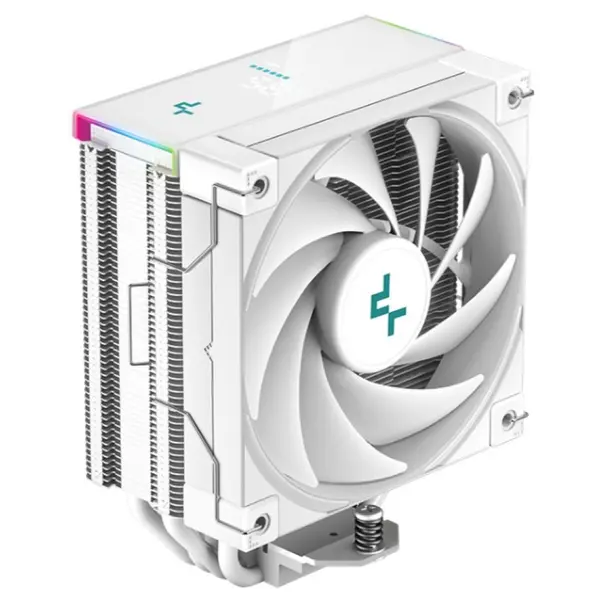 DeepCool AK400 Digital CPU Air Cooler, 120mm Fan 1850RPM, 68.99CFM, 4-Pin PWM, Addressable RGB LED, Intel LGA1851 and AMD AM5 Support, White R-AK400-WHADMN-G