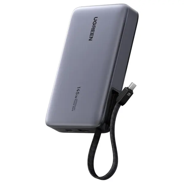 UGREEN Nexode 20000mAh Power Bank, 145W Total Output, Up to 100W USB-C, Built-in USB-C Cable, 72Wh Fast Charging, Model 55992B