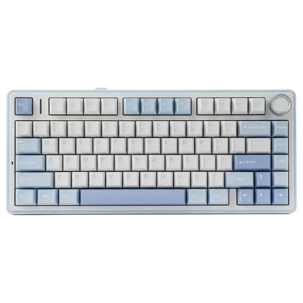 AULA F75 75% Gasket Wireless Mechanical Keyboard, Hot-Swappable, 16.8 Million Color RGB, Bluetooth 2.4G Wireless and Wired, Sea Salt Blue