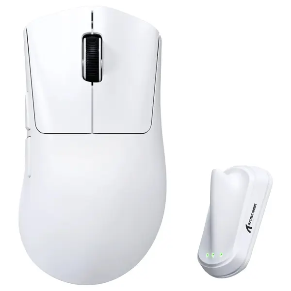 ATTACK SHARK V8 Ultra-Light Ergonomic Wireless Gaming Mouse, PAW3950MAX Sensor, Up to 42000 DPI, Dual 8000Hz Polling Rate Wireless and Wired, 59+-3g, White