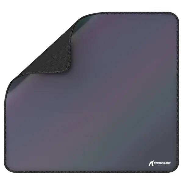 ATTACK SHARK CM03 Gaming Mouse Pad, Esports Speed Large Mouse Mat, Waterproof Surface, Anti-Slip Rubber Base, XL 17.72" x 15.75" x 0.16", Holographic Rainbow Coated Gradual Gray
