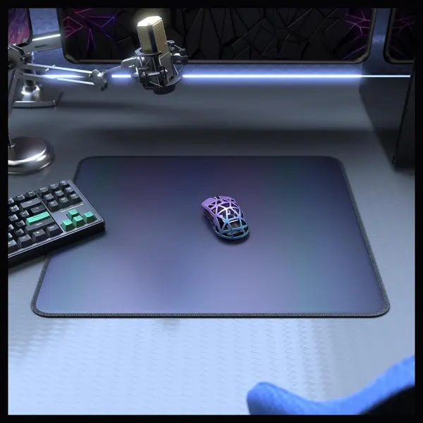 ATTACK SHARK CM03 Gaming Mouse Pad, Esports Speed Large Mouse Mat, Waterproof Surface, Anti-Slip Rubber Base, XL 17.72" x 15.75" x 0.16", Holographic Rainbow Coated Gradual Gray