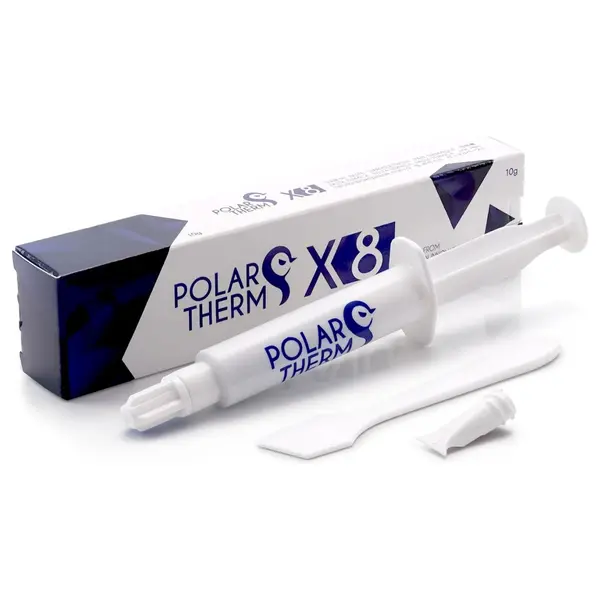 Thermal Grizzly Polartherm X-8 CPU Thermal Paste, 10 Grams, High Thermal Conductivity, Long Durability, Non-Conductive Thermal Grease, Thermal Compound Kit with Spatula