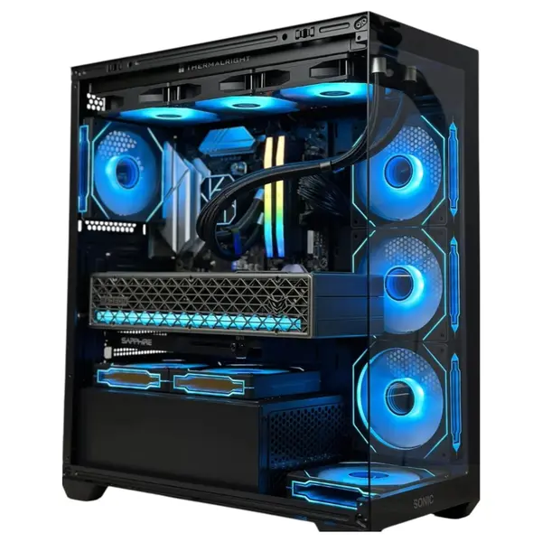 Sonic EL2 ATX Gaming Case, Mid-Tower, ATX Micro-ATX Mini-ITX Support, 4 Fans Included, Black