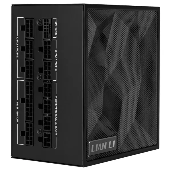 Lian Li SX Series Modular Power Supply, 1000W, 80 PLUS Platinum Efficiency, ATX 3.1 and PCIe 5.1 Compliant, Fully Modular Braided Cables, 120mm FDB Fan with Zero RPM Mode, Black SX1000P