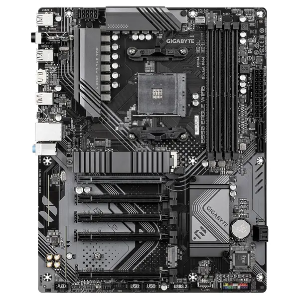 GIGABYTE B550 Eagle WIFI6 ATX Motherboard, AMD AM4, DDR4, 10+3 Power Phase, 2x M.2, PCIe 4.0, USB-C, WiFi 6, 1GbE LAN