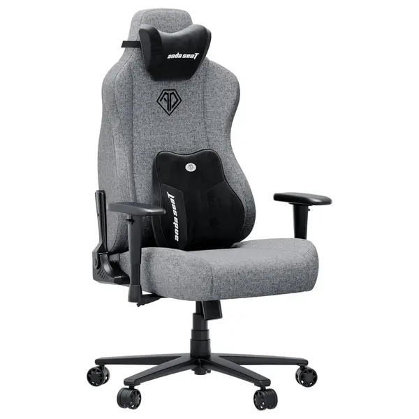 Anda Seat Novis Ultra Gaming Chair, Extra Large, Linen Fabric, 90-155 Degree Recline With 15 Degree Rocking, Grey, AD23-XL-01-G-F-G02