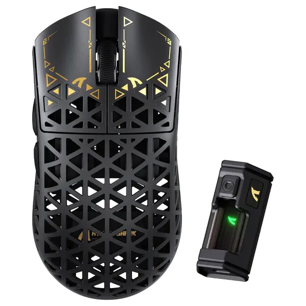 ATTACK SHARK R5 ULTRA Carbon Fiber Wireless Gaming Mouse, PixArt PAW3950MAX Sensor, Up to 42000 DPI, 8000Hz Wireless Polling Rate, BT and 2.4G Wireless and Wired, Black