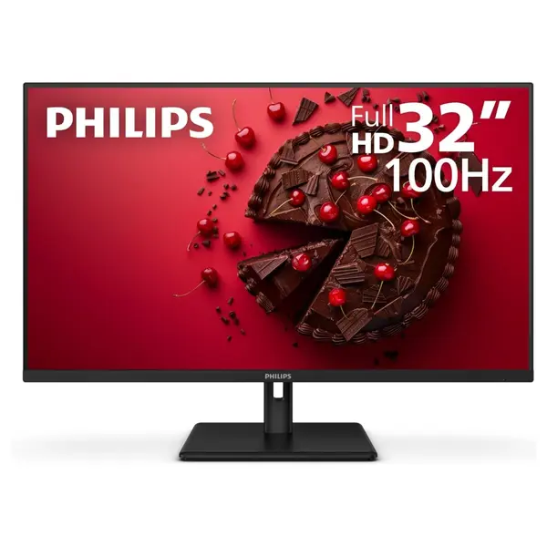 Philips 32E1N1100L 32 Inch Computer Monitor, 1920x1080 FHD LED VA, 100Hz Refresh Rate, 1ms MPRT, Adaptive Sync, HDMI 1.4, DisplayPort, VGA, VESA