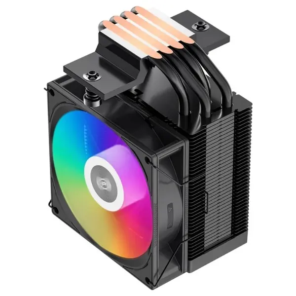 PCCOOLER R400 ARGB CPU Air Cooler, 180W TDP, 4x6mm Heat Pipes, 92mm ARGB PWM Fan 800-2200RPM, Intel LGA1851/1700 and AMD AM5/AM4, Black