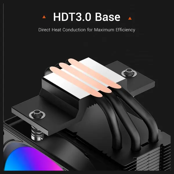 PCCOOLER CPS R300 ARGB Air CPU Cooler, 3x6mm Direct-Contact Copper Heatpipes, 92mm PWM Hydraulic Bearing Fan 800-2200RPM, 150W TDP, for AMD AM4 and AM5 and Intel LGA 115X and 1200 and 1700 and 18XX, Black