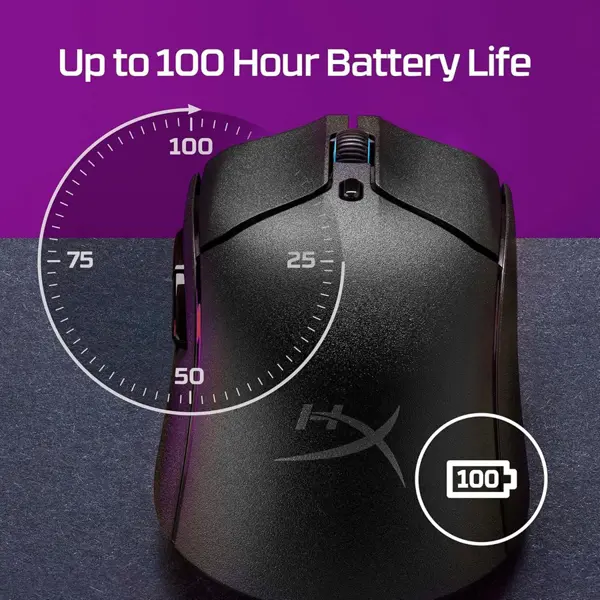 HyperX Pulsefire Haste 2 Wireless Gaming Mouse Ultra Lightweight 61g, Dual Wireless, Precision Sensor, Up To 100h Battery, Black 6N0B0AA