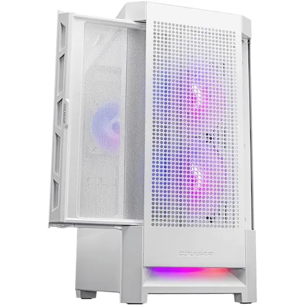 Cougar DuoFace RGB Mid-Tower ATX Case, 3x ARGB Fans Pre-Installed, Two Distinctive Front Panels, Up to 280mm Radiator, White