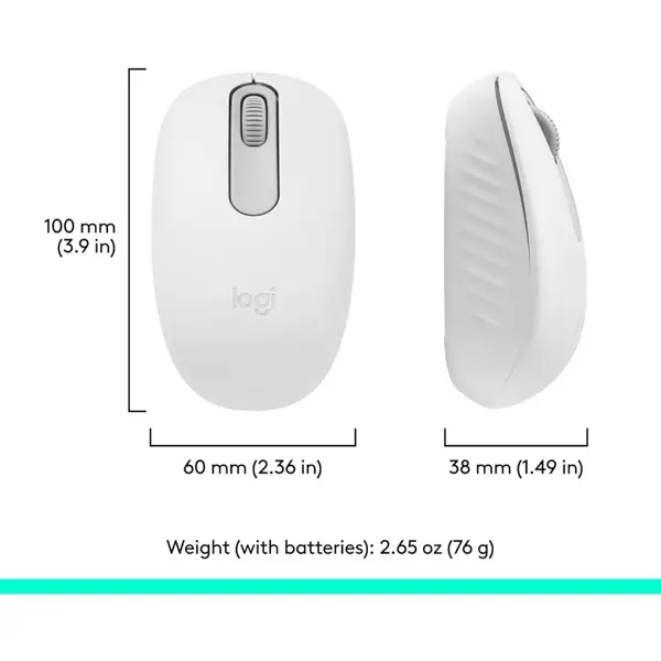 Logitech M196 Bluetooth Wireless Mouse | Compact Portable | White
