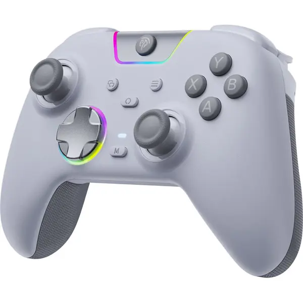 EasySMX X05Pro Wireless Gaming Controller, Hall Effect Joysticks, Dual-Stage Triggers, 4-Zone Vibration, 8-Way D-Pad, RGB Lighting, Multiplatform, White