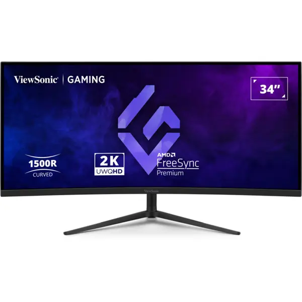 ViewSonic VX3418C-2K Curved Gaming Monitor, 34" UWQHD, 180Hz, 1ms MPRT, FreeSync Premium