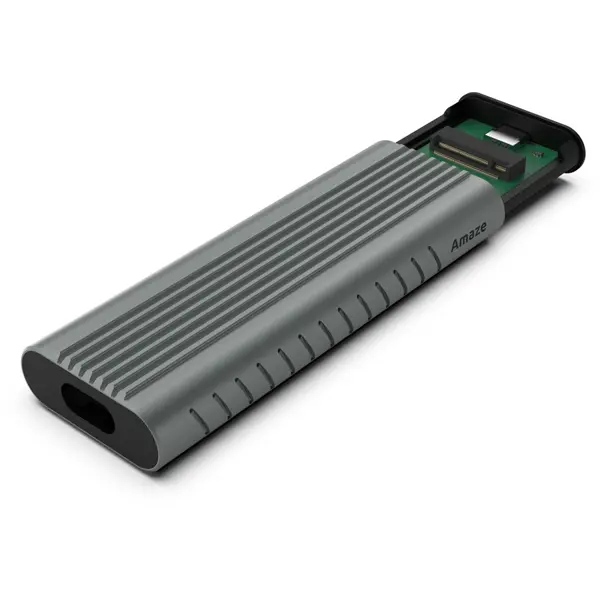 Amaze A225 Prime Edition M.2 NVMe + NGFF SSD Enclosure 10Gbps, Aluminum Alloy, Tool-Free