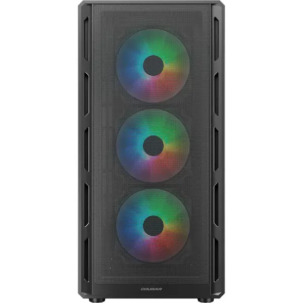 Cougar AIRFACE PURE RGB Mid Tower Case - Compact ATX, Ventilation-Optimized Perforated Panel, Black