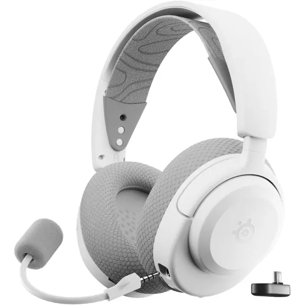 SteelSeries Arctis Nova 3P Wireless Gaming Headset, Mobile App Control, 40HR Battery With Fast Charging, 2.4GHz and Bluetooth, For PlayStation PC and Switch, White 61687