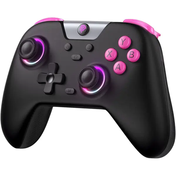 EasySMX X05 Gaming Controller, Hall Effect Joysticks, Multiplatform, RGB Effects, Adjustable 5-Level Vibration, 750mAh Battery, Black