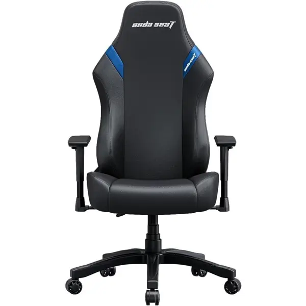 AndaSeat Luna Gaming Chair | Ergonomic Reclining, PVC Leather Computer Home Office Chair, Creative Rocking Function, Moulded Foam | Black and Blue
