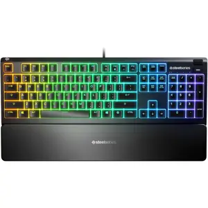 SteelSeries Apex 3 Water Resistant RGB Gaming Keyboard - 64795 - Whisper Quiet Gaming Switch - English US