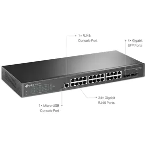 TP-Link TL-SG3428 JetStream 24-Port Gigabit L2+ Managed Switch with 4 SFP Slots