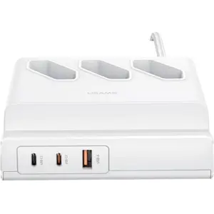 USAMS USB Extension Socket 65W Super SI Fast Charging White CC160TC01 (US-CC160) Power Strip