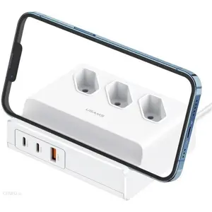 USAMS USB Extension Socket 65W Super SI Fast Charging White CC160TC01 (US-CC160) Power Strip