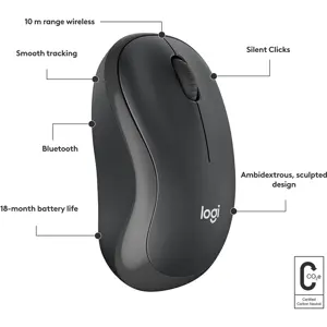 Logitech M240 Silent Bluetooth Wireless Mouse - Silent Touch, Graphite