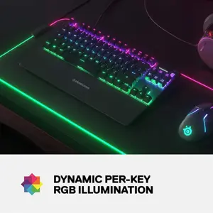 SteelSeries Apex 7 TKL Compact Mechanical Gaming Keyboard - 64646 - Red Switch Linear and Quiet - US English