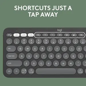 Logitech PEBBLE KEYS 2 K380S Multi-Device Bluetooth Wireless Keyboard, Slim and Portable - Tonal Graphite