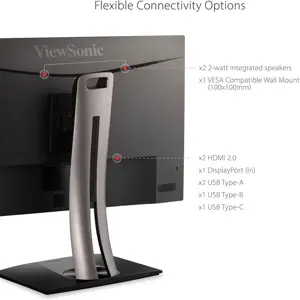 ViewSonic VP2756-4K 27" 4K UHD Pantone Validated 100% sRGB Factory Pre-Calibrated IPS Monitor with 60W USB-C