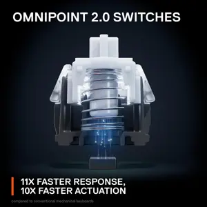 SteelSeries Apex Pro Mini Wireless 60% Mechanical Gaming Keyboard - OmniPoint 2.0 Adjustable Switches - 64842 - US English