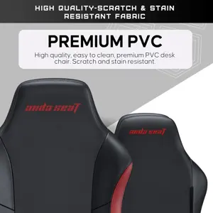 AndaSeat Luna Gaming Chair | Ergonomic Reclining, PVC Leather Computer Home Office Chair, Creative Rocking Function, Moulded Foam | Black and Red