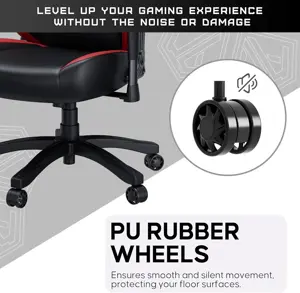AndaSeat Luna Gaming Chair | Ergonomic Reclining, PVC Leather Computer Home Office Chair, Creative Rocking Function, Moulded Foam | Black and Red