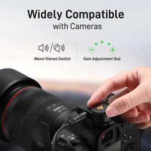 Maono Wave T5 Wireless Lavalier Microphone, AI Noise Cancellation, 2 Microphones, Camera, USB Type-C And Lightning, WM650 PA3