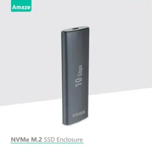 Amaze Aluminum Alloy NVME M.2 SSD Enclosure, Up To 10Gbps Speed, Dual USB3.0 and Type C Cable, A222