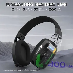 Attack Shark L90 Gaming Headset, Tri-Mode Bluetooth 5.3, 2.4GHz, 3.5mm, 7.1 Surround Sound, RGB Lighting, Black