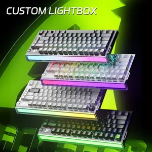 ATTACK SHARK R85 HE Rapid Trigger Keyboard Magnetic Switch, 75% Wired 8KHz Magnetic Keyboard, 0.005mm Rapid Trigger Accuracy, 8000Hz Polling Rate, Custom RGB Lightbox - White Contours